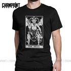 Футболка мужская с изображением Таро и карточки дьявола, Аркана, призрачная футболка из 100% хлопка с короткими рукавами для творчества