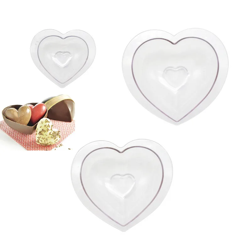 

3D «любящее сердце» форма для шоколада путем самостоятельного выбора между 3 шт./компл. шоколадные конфеты ручной работы Пластик для произво...