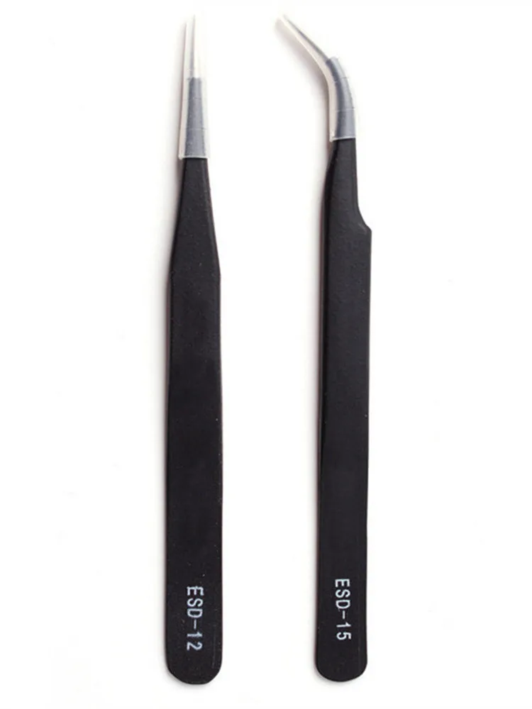 

Пинцет из нержавеющей стали с локтями и наконечниками предназначен для зажима ресниц и стразы наклеек для ногтей специальные инструменты