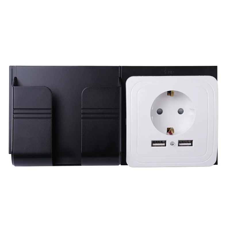 Bcsongben Dual USB Port Wall Charger Adapter Charging 2A EU Plug Socket Power Outlet black white silver | Обустройство дома
