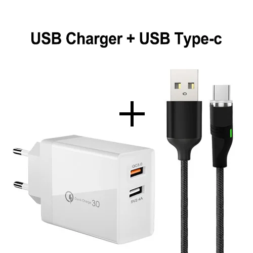 EU Plug and cable 1M PHOMAX USB зарядное устройство 3,0 240 в быстрое зарядное устройство для телефона для iPhone X xs 8 7 iPad samsung Galaxy s8 s9 s10 Galaxy HTC Xiaomi Huawei Nexus - Тип штекера: EU Plug and cable 1M