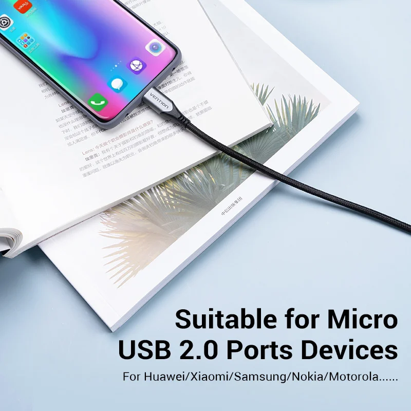 Vention Micro USB кабель 3A Быстрая зарядка для передачи данных Samsung Android Xiaomi LG планшет