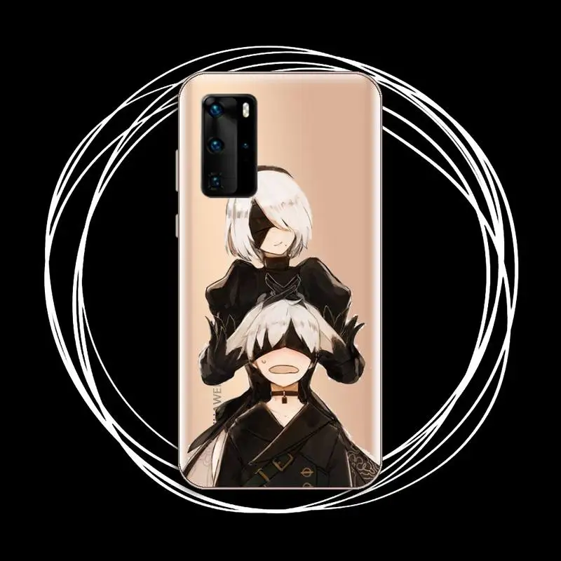 

Anime Nier Automata 2b Phone Case Transparent for Huawei P20 P30 P40 honor 8 10i P smart 2019 Samsung A71 A21S S10 20 plus