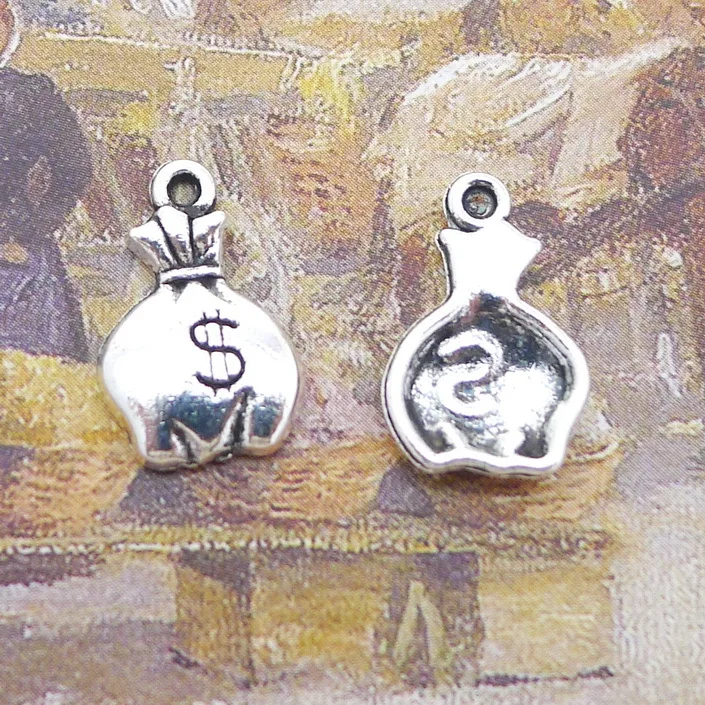 30 комплектов/партия 10x17 мм старинное серебро Цвет женских сумочек брелков