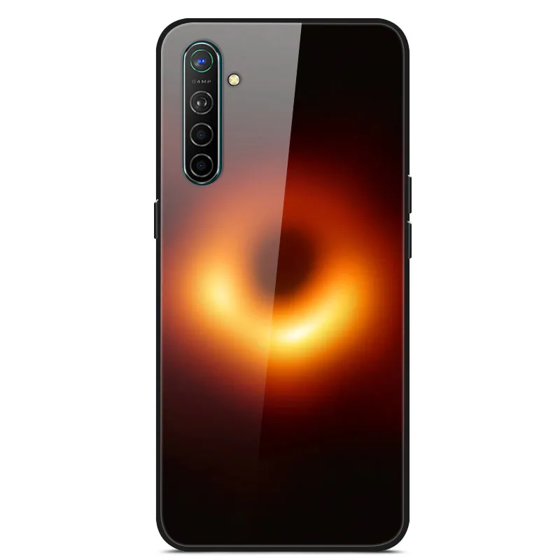 Чехол для Oppo Realme X2, чехол из закаленного твердого стекла для Oppo Realme XT X2 Pro, чехол, мягкий силиконовый бампер с принтом - Цвет: Серый