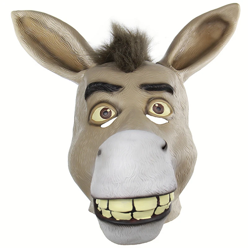 

Latex Comical Domkey Head Party Mask Halloween Fancy Dress Party Props Funny Animal Costume Accessories