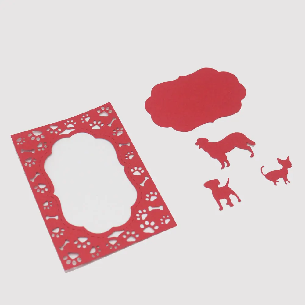 Дерево собака рамки металлические режущие штампы трафареты для DIY скрапбукинга