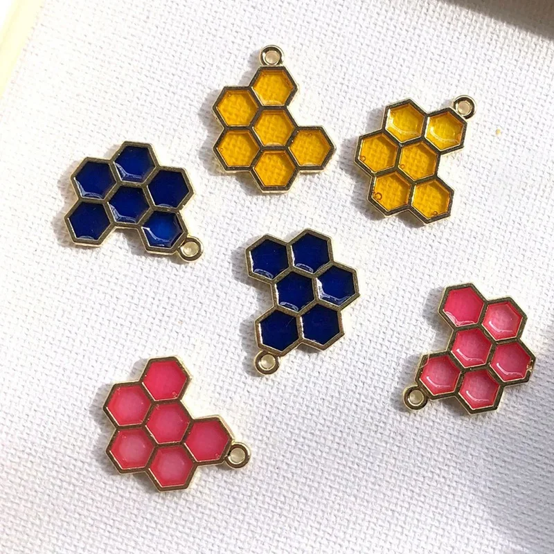 

Enamel Charm Honeycomb Charm for Jewelry Making and Crafting Fashion Earring Charm Fashion Pendant