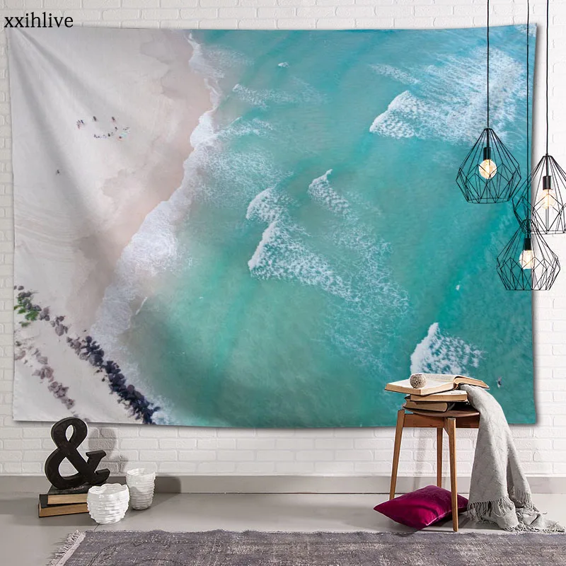

Wall Tapestry Beautiful Blue Sandy Beach Background Decorative Wall Hanging For Living Room Bedroom Dorm Room Home Decor