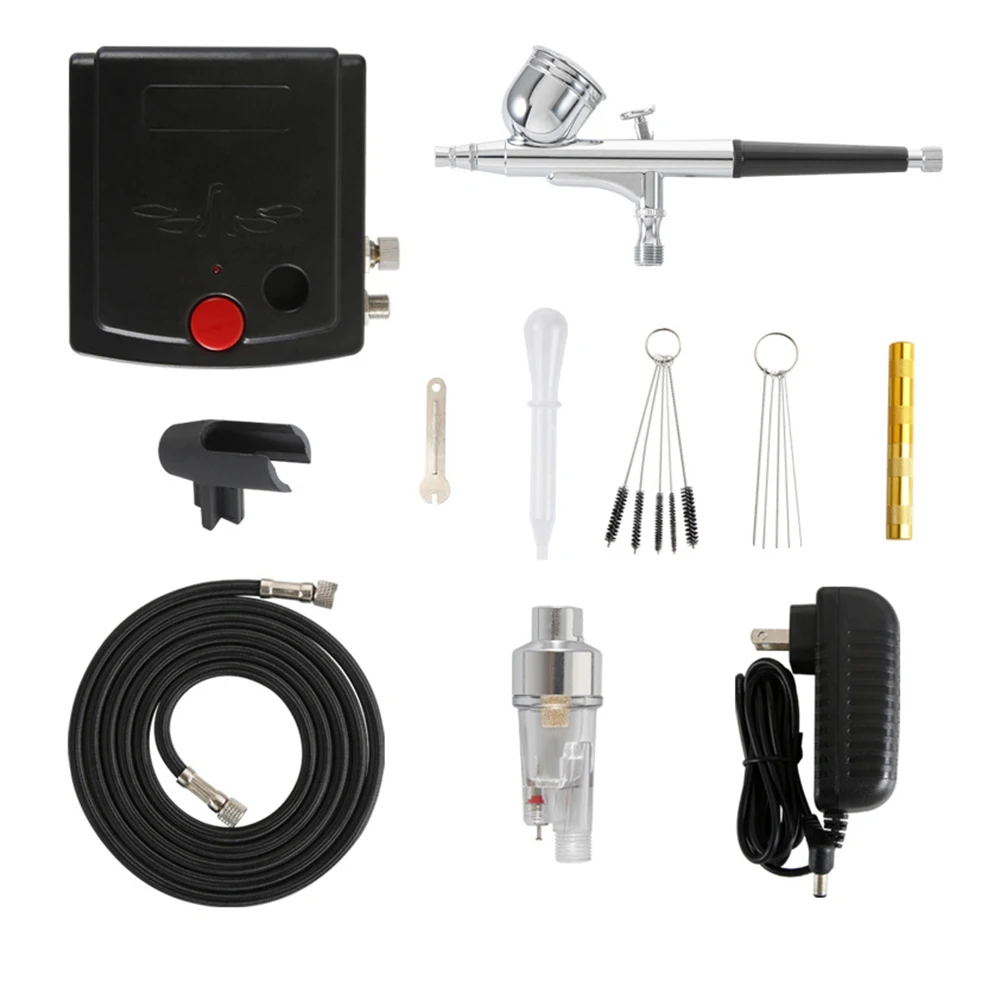 

Mini Airbrush Kit Set Dual-Action Airbrush 0.3mm Spraygun Airbrush Kit for Nail Airbrush for Model/Cake/Car Painting