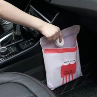 15pc self adhesive car disposable trash bag cartoon hanging garbage storage bag portable disposable cleaning bag car accessories