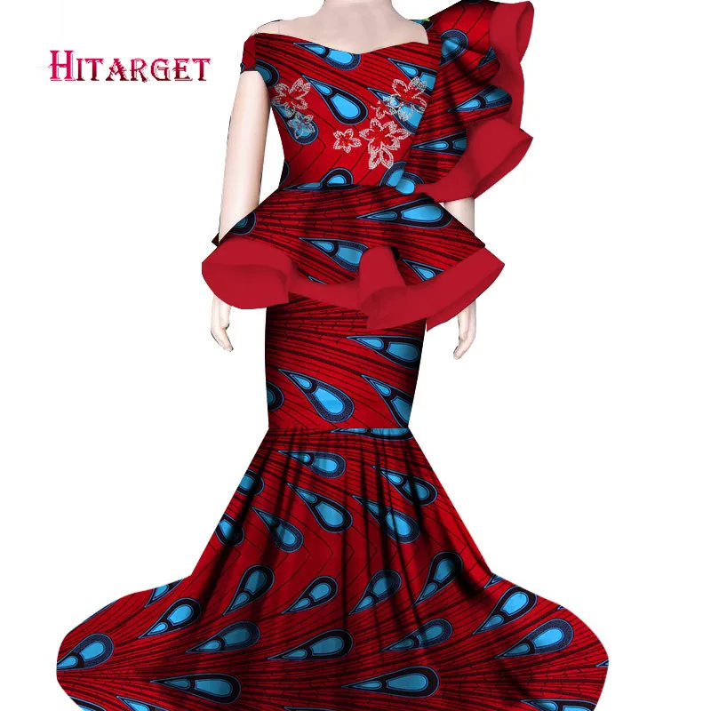 2020 Africa Ankara Outfits Wax Fabric Skirt Sets African Wax Print 2 Pieces Skirt Suit Traditional African women Clothing WY6144