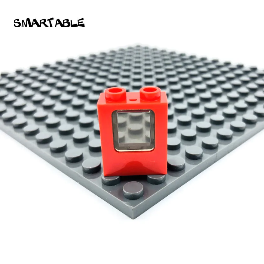 Умная оконная рама 1x2x2 со стеклянными элементами MOC, строительные блоки, игрушки для детей, совместимы со всеми брендами 4862+ 60032 город, 40 шт./лот - Цвет: Red with Brown