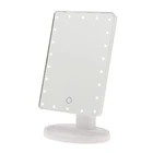 Зеркало с подсветкой LuazON KZ-06, настольное, одностороннее, 22 LED, сенсорная кнопка, белое