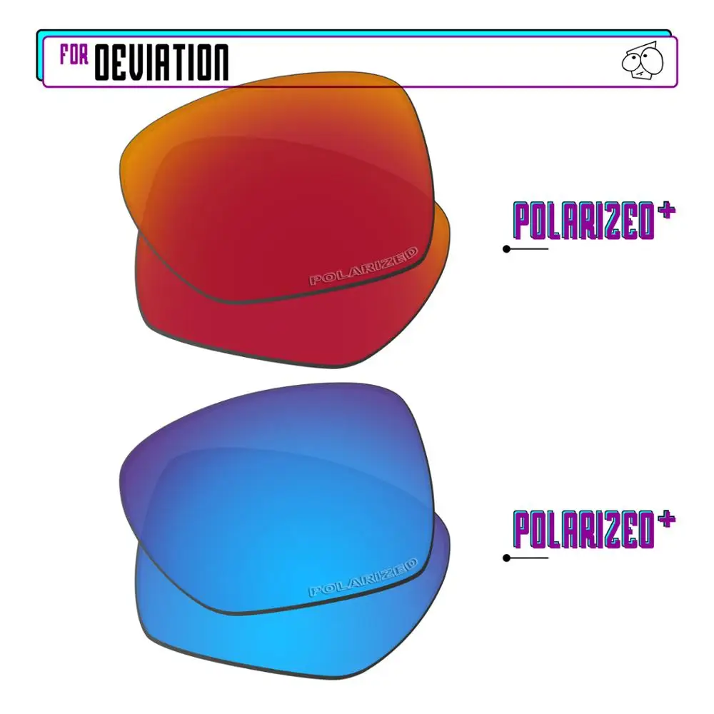 EZReplace Polarized Replacement Lenses for - Oakley Deviation Sunglasses - BlueP Plus-RedP Plus