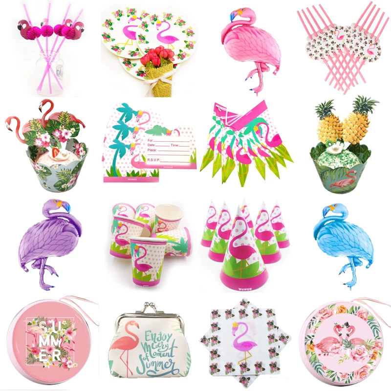 Одноразовая посуда в виде фламинго для детей 10 видов|Одноразовая вечеринок| |