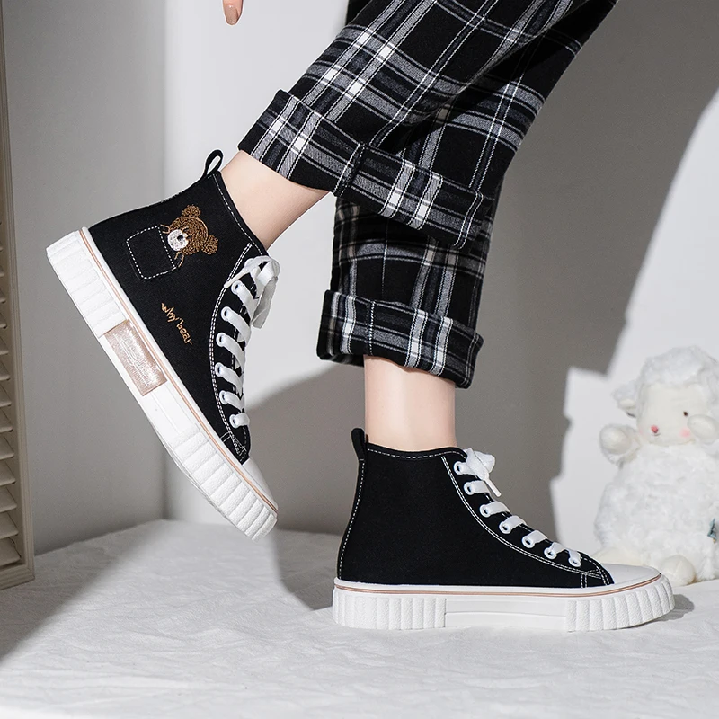 

Classic Chunky Sneakers Woman Casual Canvas Flat Shoes Women Vulcanized Shoes Sneakers Female Couple All Size 35-40 Clearance