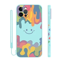 cute smile case for iphone 12 pro max 11 pro xs xr x soft silicone lace edge strip phone cover for iphone se 2020 8 7 6s 6 plus
