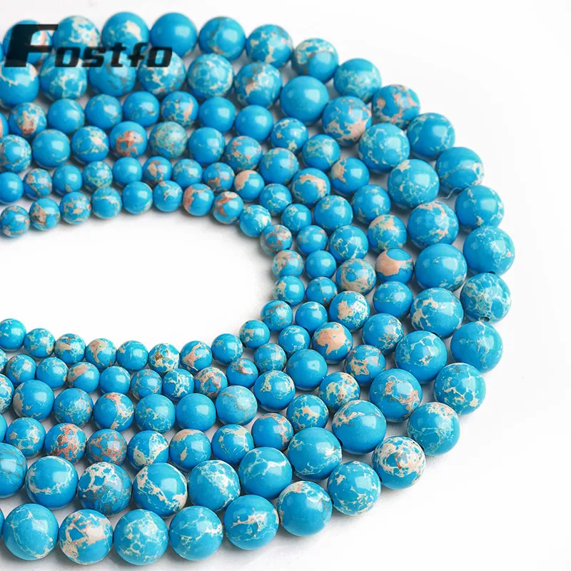 

Nature Stone Blue Imperial Beads For Jewelry Making 6/8/10mm Round Loose Spacer Beads DIY Bracelet