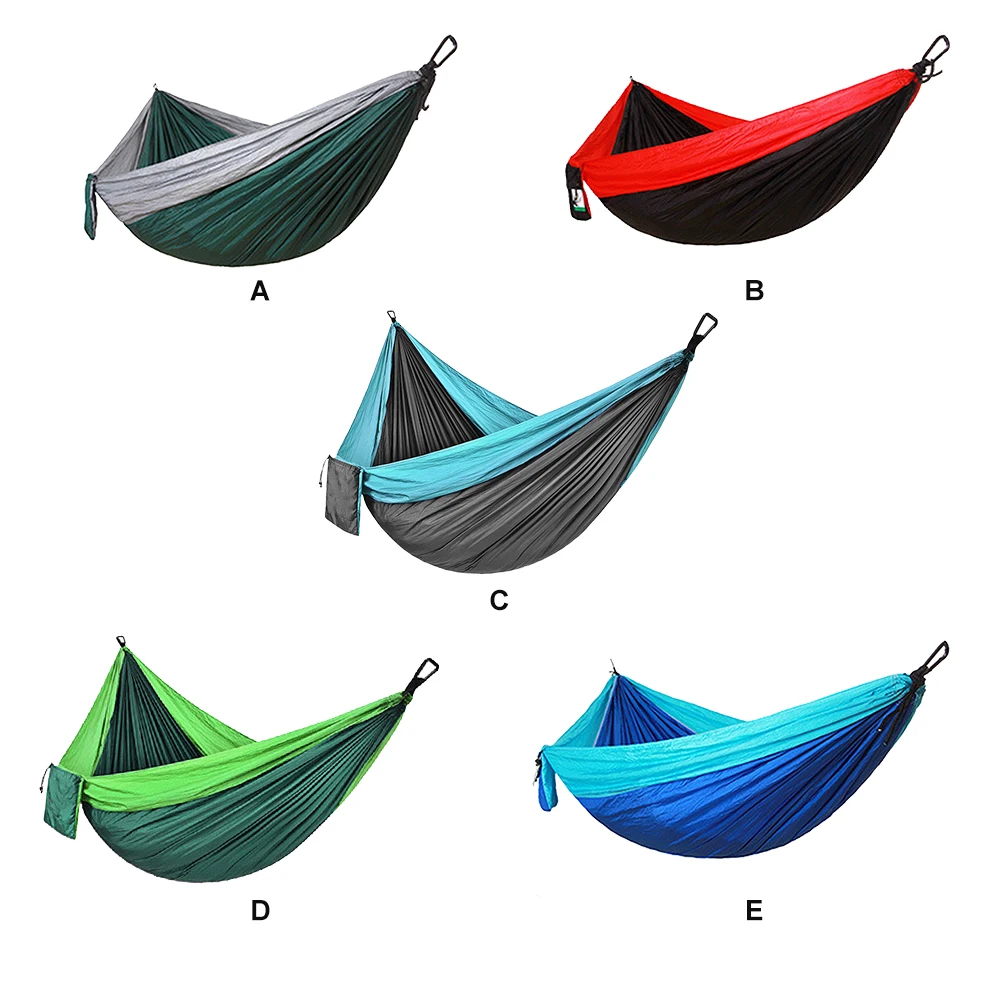

Sleeping Portable Double Nylon Garden Hammock Leisure Backyard Outdoor Camping Foldable Swing Chair Hanging Bed Lounging Indoor