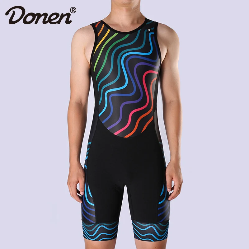 Dane cycling jersey Spring and summer triathlon suit Italian imported fabric competition suit Swimming sleeveless one-piece suit