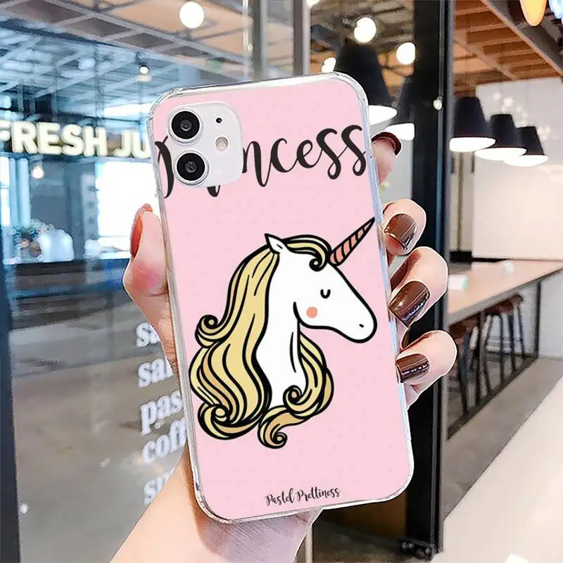 

Unicorn Cartoon Funny Horse Phone Case For Clear-Iphone 5 5s se 6 6s 7 8 11 12 X Xs Xr Pro Plus Max Mini Cover