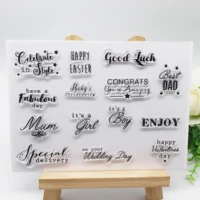 new home happy wishing you transparent stamp diy handmade scrapbook photo craft stamp stamp english letter