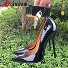 Туфли унисекс на высоком каблуке 12 см, с застежкой на щиколотке