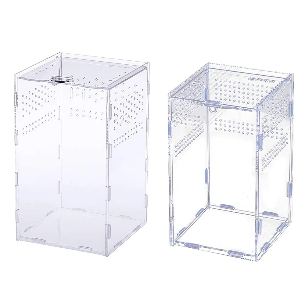 

Insect Feeding Box Acrylic Reptile Feeding Box Transparent Reptile Pet Breeding Case For Spider Lizard Scorpion Centipede Horned