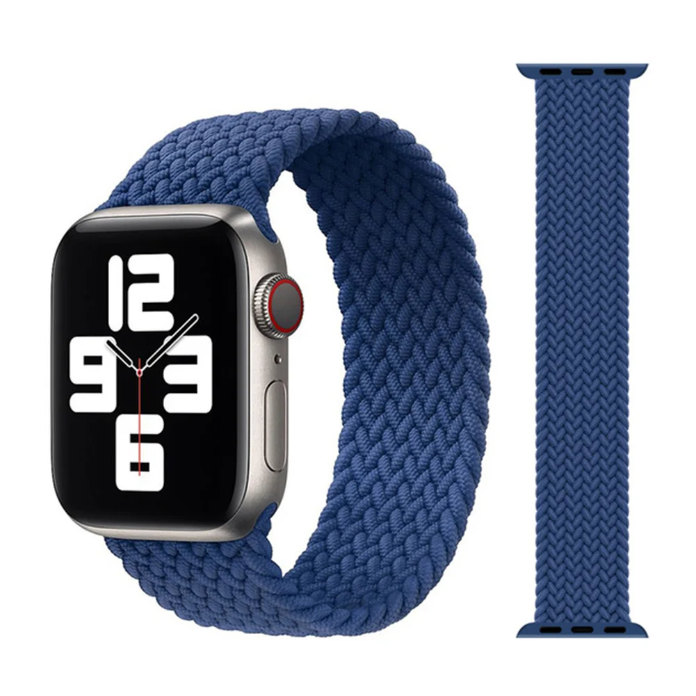 

Braided Solo Loop Strap For Apple Watch Band 44mm 40mm 38mm 42mm Official 1:1 Nylon Fabric Watchbands For IWatch 6 SE 5 4 3 2 1