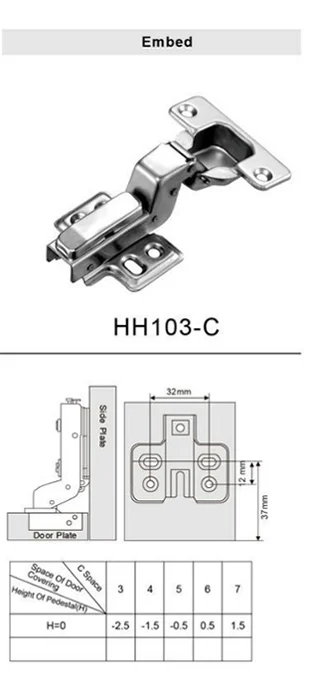 HH103-C дверная петля для шкафа, скрытый, гидравлический шарнир для двери шкафа