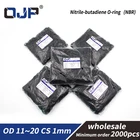 2000 шт.лот 1 мм Толщина Оптовые резины NBR уплотнения OD11121314151617181920 мм уплотнительное кольцо нитрил прокладка кольца масла