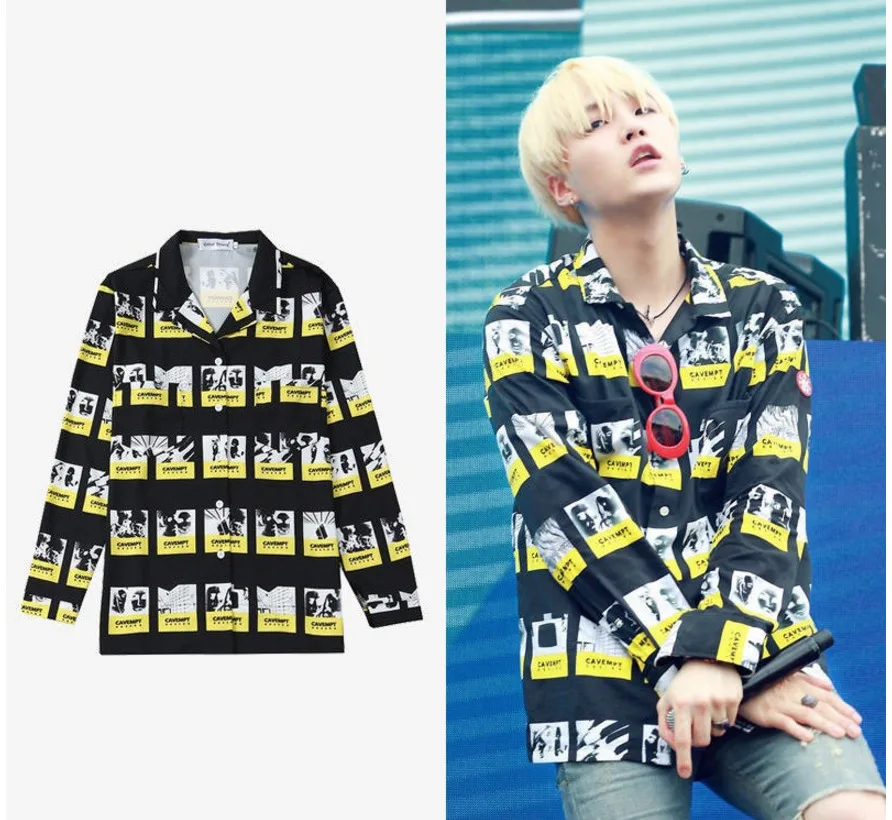 Kpop Новинка Bangtan boys suga одинаковая рубашка Женская Мужская Унисекс с длинным