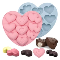 hot 2 pcs heart chocolate silicone molds 9 holes non stick silicone mold for making chocolate jelly candy dessert