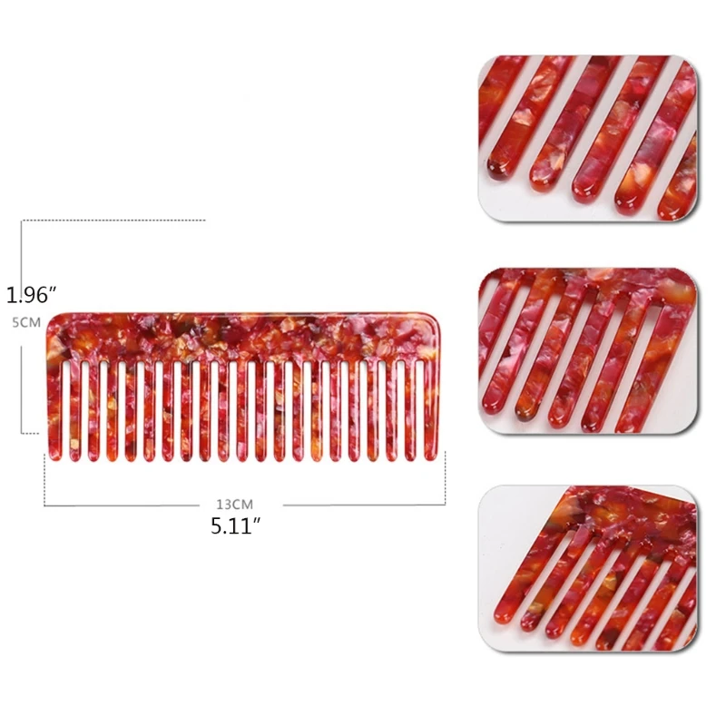 

094E Girls Colorful Fashion Salon tool Hair Styling Tool Anti-Static Massage Hairdressing Comb Acetate Hair Combs Hair Brush