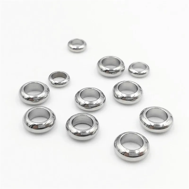 100pcs Stainless steel Round Flat Spacer Beads For Bracelet Necklace Spacer Ring DIY Jewelry Findings