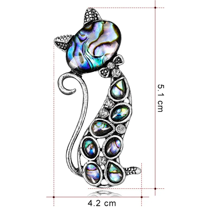 

Shell Cute Black Tie Cat Brooch Smooth Artificial Opals Corsage For Women Collar Hats White Enamel Brooches Pins Girls Gifts
