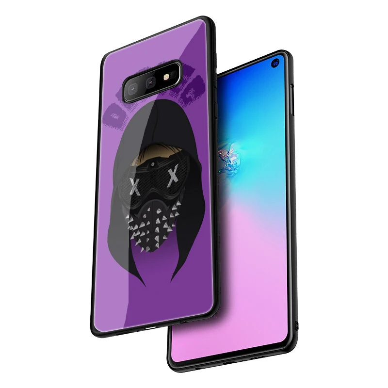 EWAU watch dogs 2 чехол для телефона из закаленного стекла Samsung S7 край S8 S9 S10 Note 8 9 10 плюс A10
