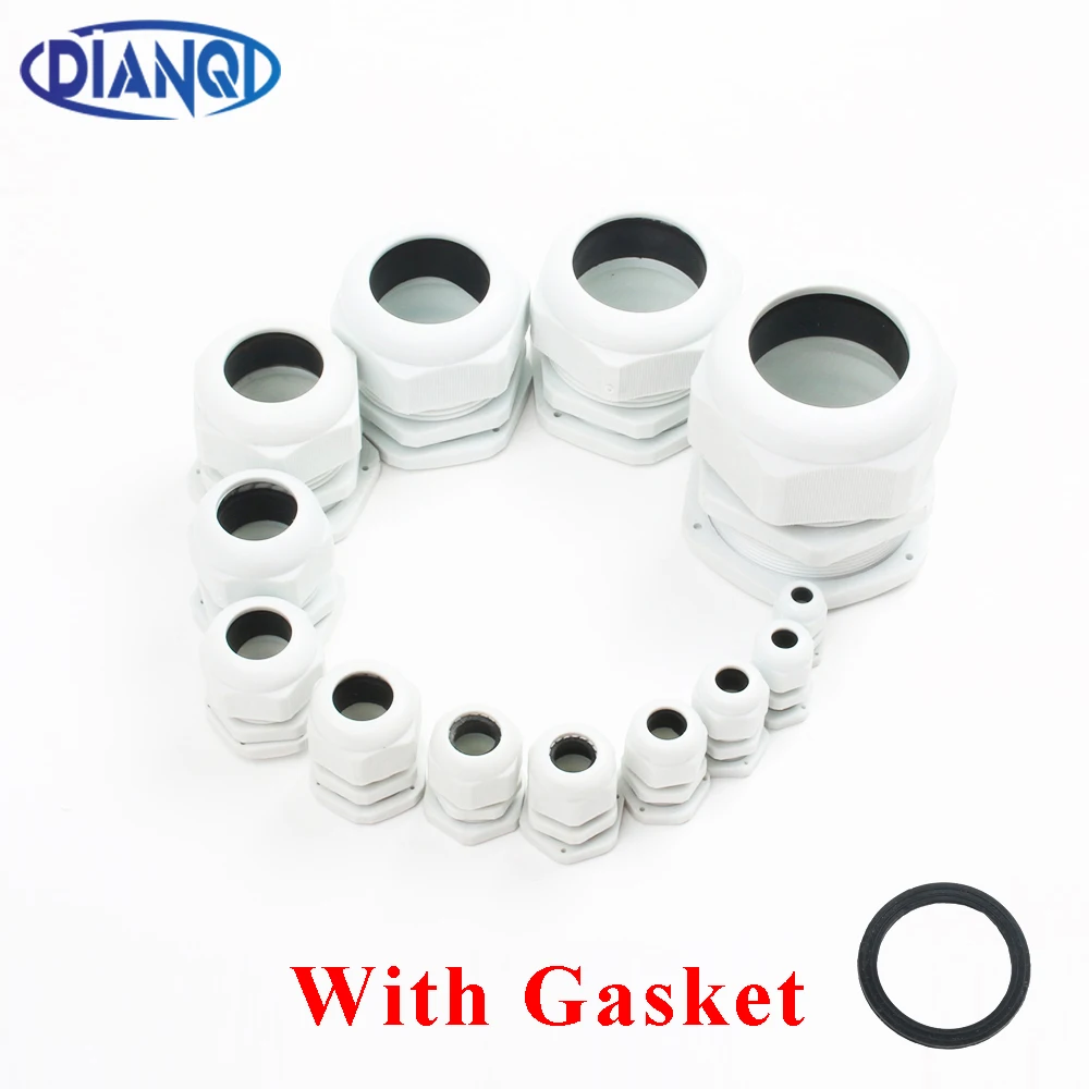 

10 шт. высокое качество PG7/9/11/13.5/16/19/21/25 водонепроницаемый нейлоновый кабельный сальник огнеупорный с прокладкой пластиковый кабельный сальн...