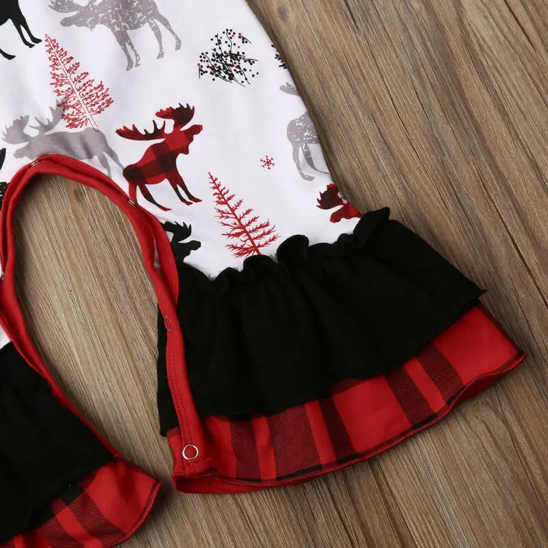 Комбинезон для новорожденных девочек Рождественская Одежда комбинезон с