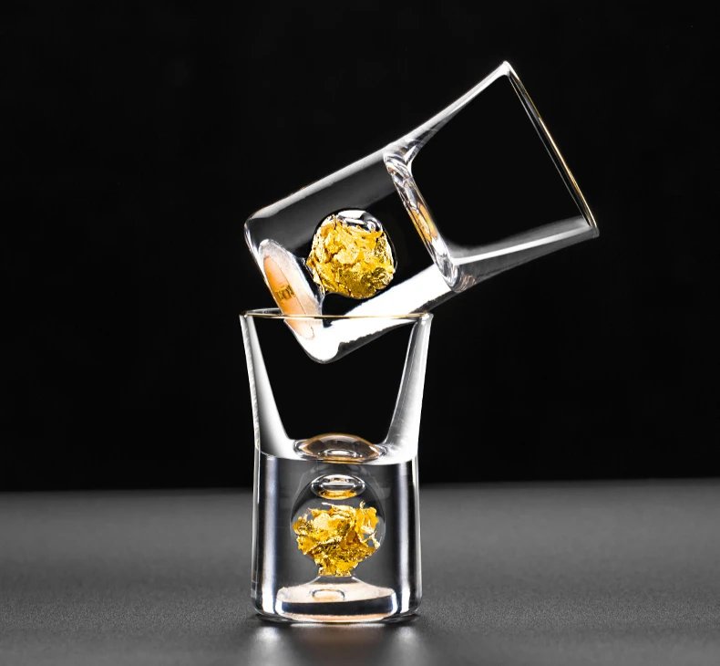 Лучший 24K из золотой фольги Кристальный набор для вина с декантером чашки в форме пули водки спиртные напитки Стекло es Destilador Moonshine аксессуары