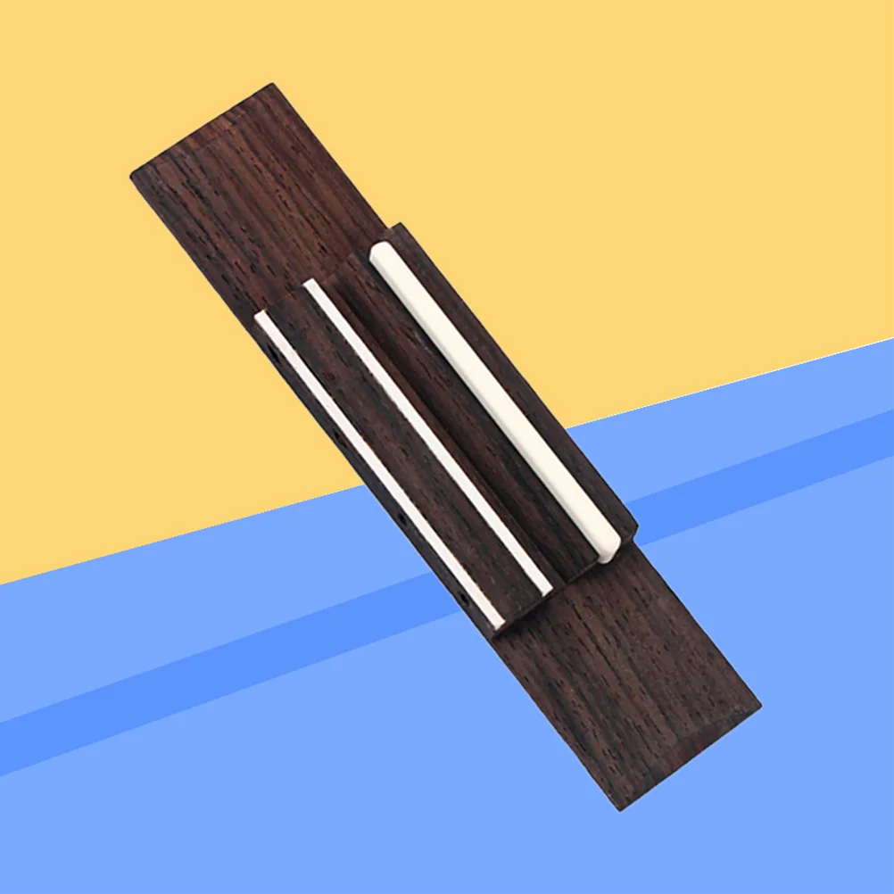 

4-String Rosewood Saddle Ukulele Bridge For Ukulele Replacement Parts (Coffee)