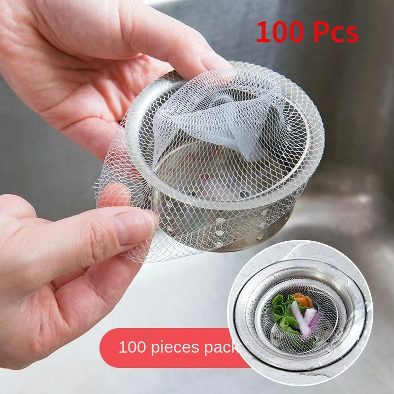 

Newest 100pcs Sink Filter Mesh Kitchen Trash Bag Prevent The Sink From Clogging Filter Bag For Bathroom Strainer Rubbish Bag