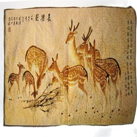 silk embroidered deer changle picture hanging picture living room decoration