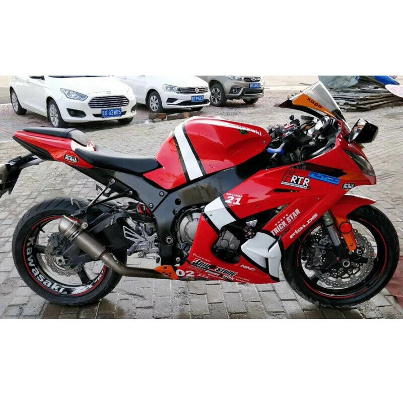 

For Kwasaki Ninja ZX10R 2008-2020 Slip On Motorcycle System Exhaust Silencer Tip Muffler Tail Piep & Middle Connect Link Tube