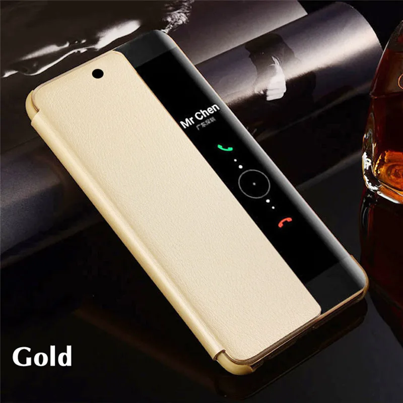 Gold Роскошные Смарт-Защитные чехлы для Huawei Mate 20 Pro Mate 10 Pro, автоматический режим сна, откидная крышка для Huawei P20 Pro P20 Lite P10 Pro - Цвет: Gold