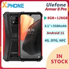 Смартфон Ulefone Armor 8 Pro, 8 + 128 ГБ, Android 11, IP68, IP69K, 6,1 дюйма, 5580 мА  ч, 4G, OTG, NFC