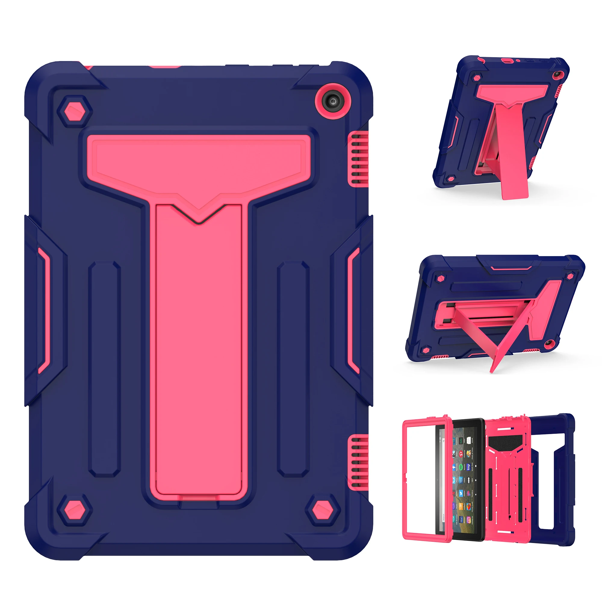 

Армированный чехол для нового Kindle Fire HD 8 HD8 Plus 2020, сверхпрочный чехол из ТПУ + поликарбоната, гибридный противоударный чехол, Жесткий Чехол