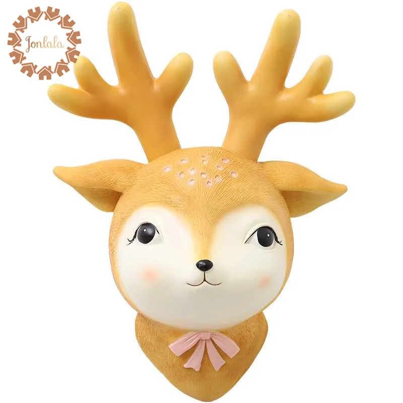 Милый олень/медведь/кролик настенные украшения висячая голова животного Смола
