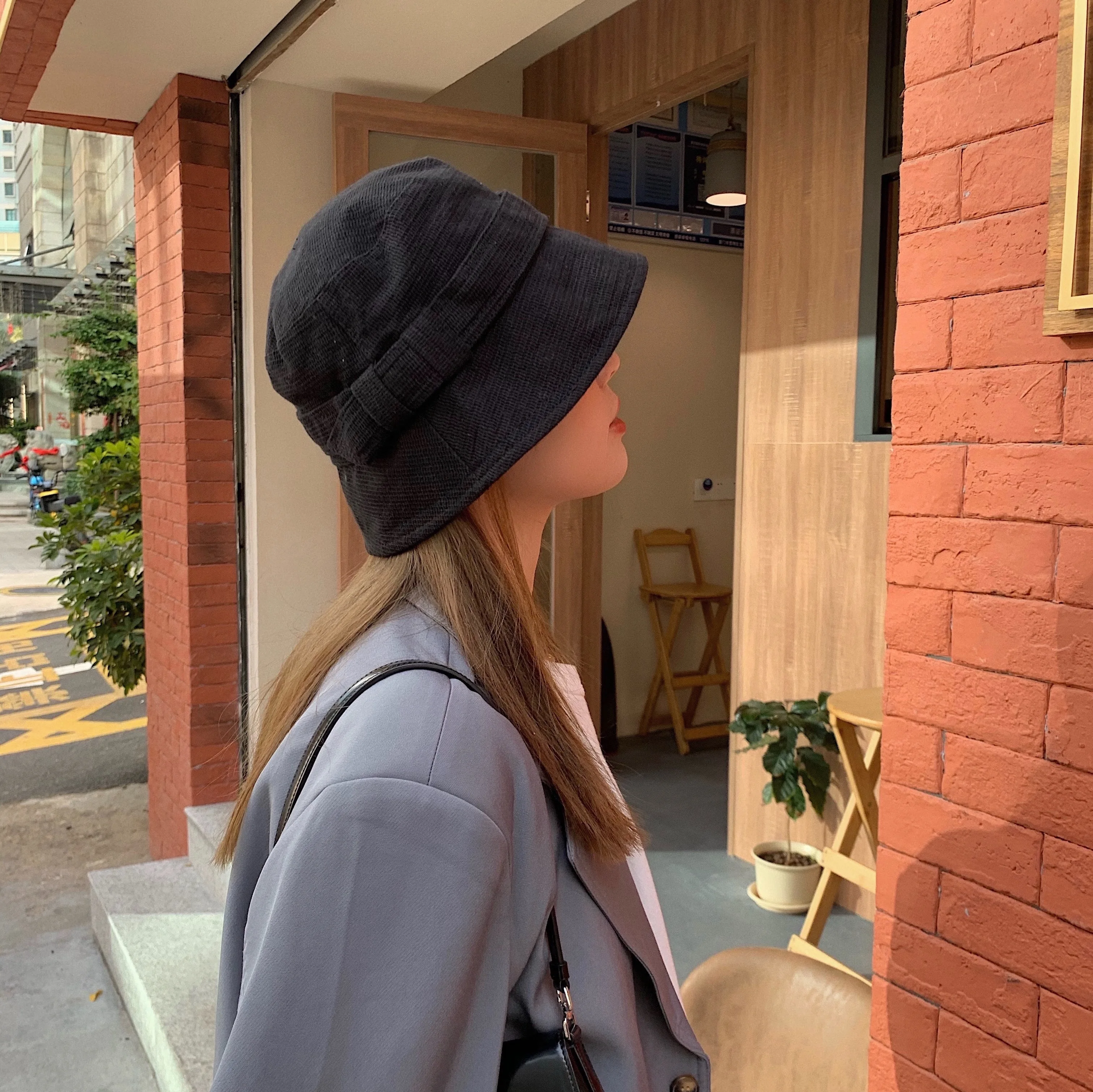 2021 New Japanese Breathable Fisherman Hat Female Spring and Summer Sun Shading Black Basin Hat Leisure Bucket Hat
